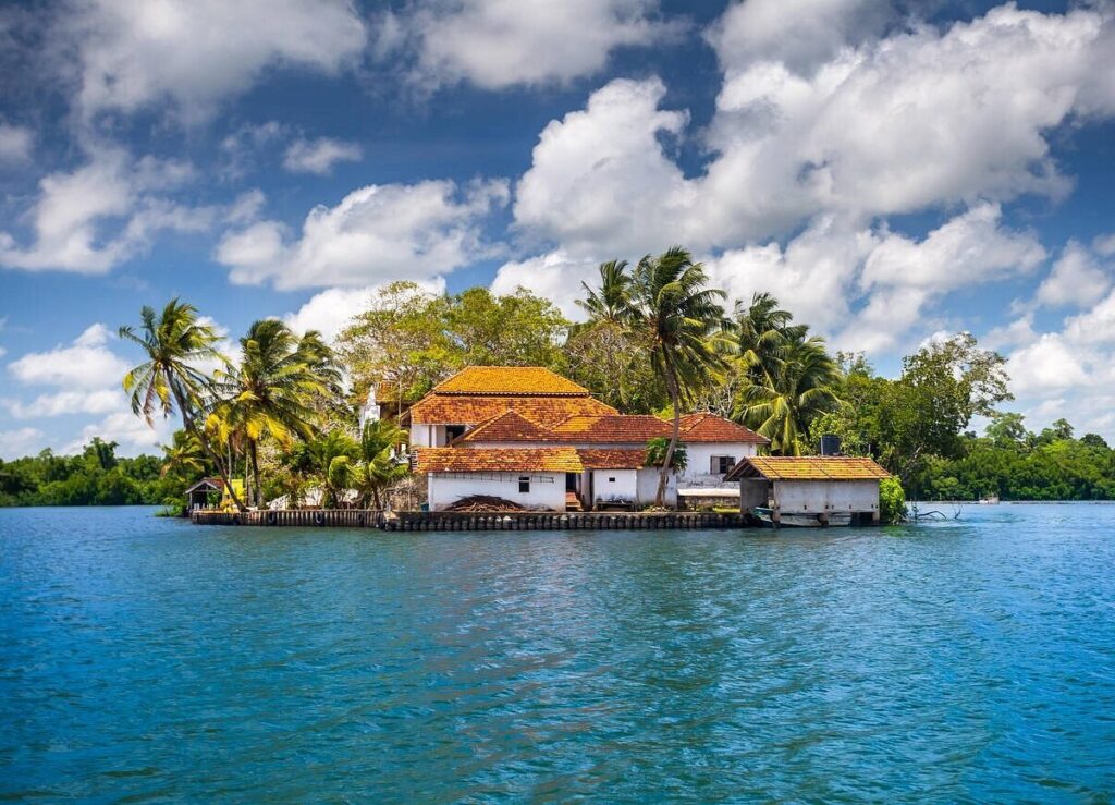 Temple in An Island of River