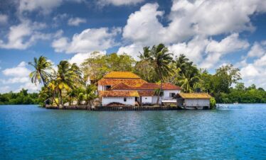 Temple in An Island of River